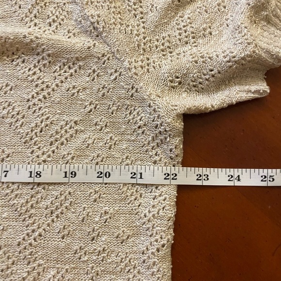 Vintage Crochet Sweater LARGE Oatmeal - Picture 4 of 6